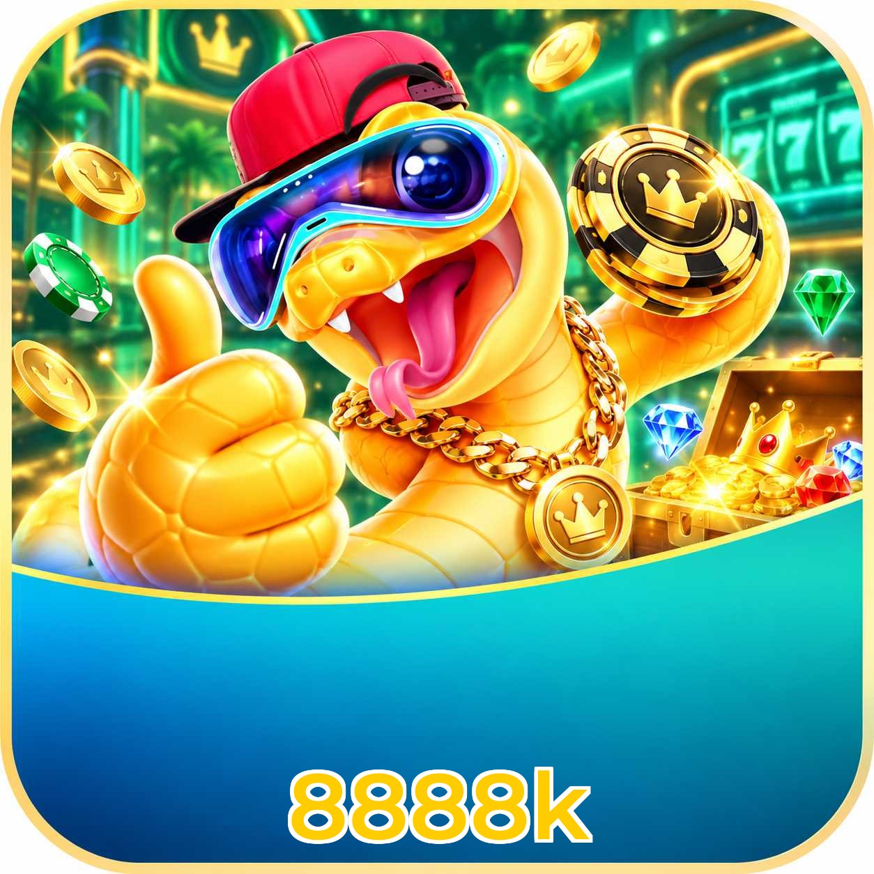 Aplicativo 8888k para Android e iOS com interface completa